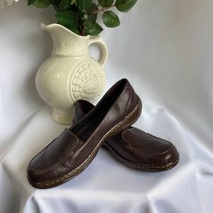 Born Dark Brown with Beige Stitching Loafer